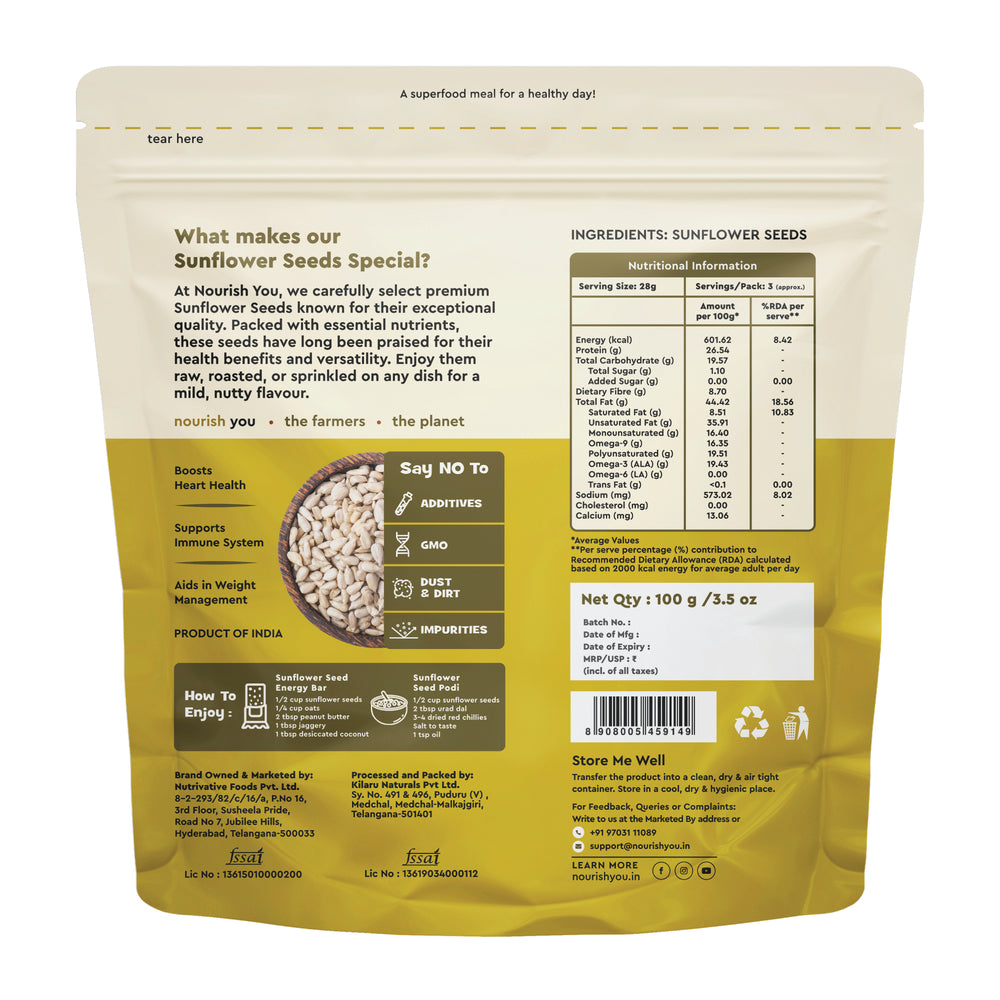 Nourish You raw sunflower seeds, pack of 4 – image 3