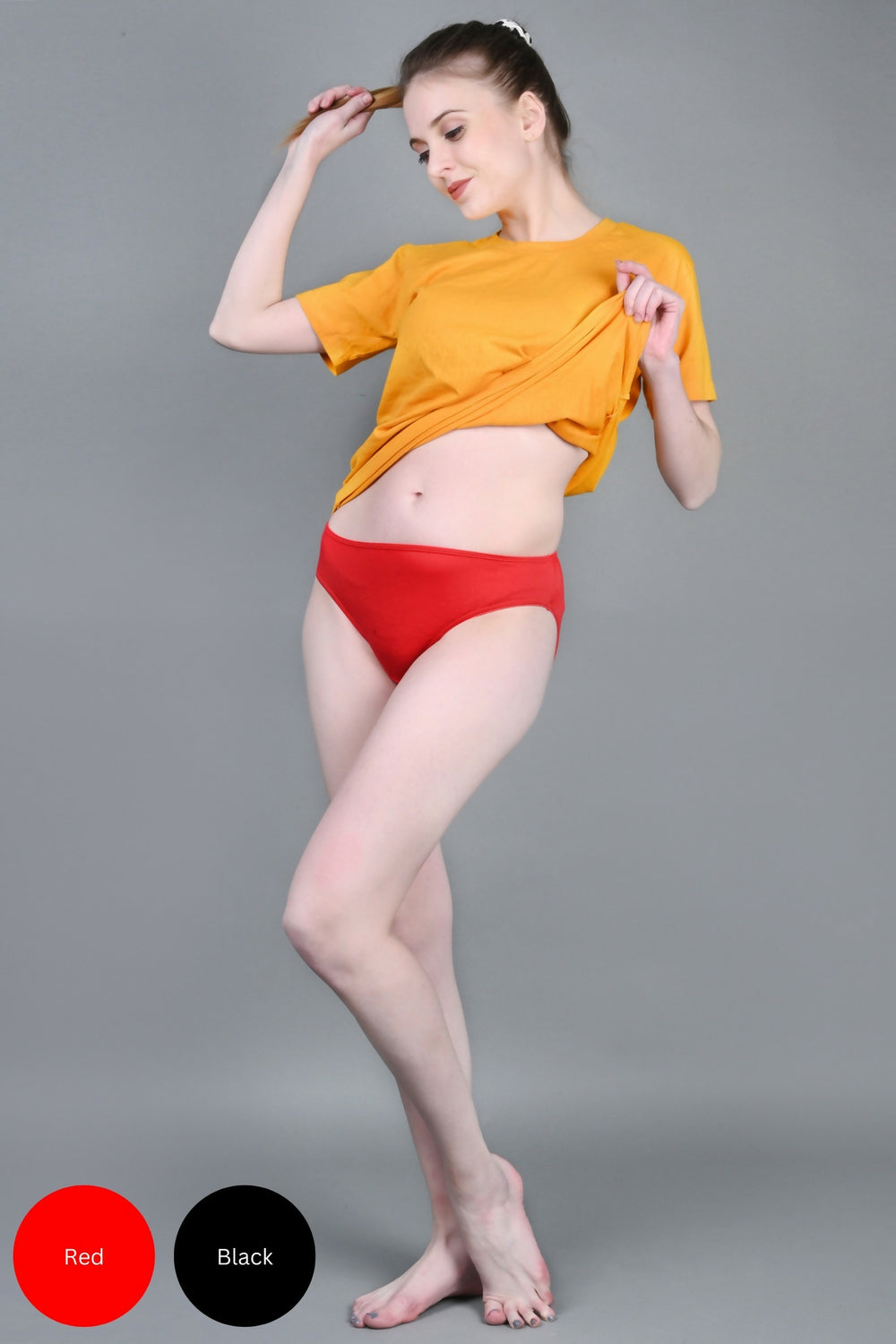 Bamboo Fabric Low Waist Underwear | Red and Black | Pack of 2 - EarthBased