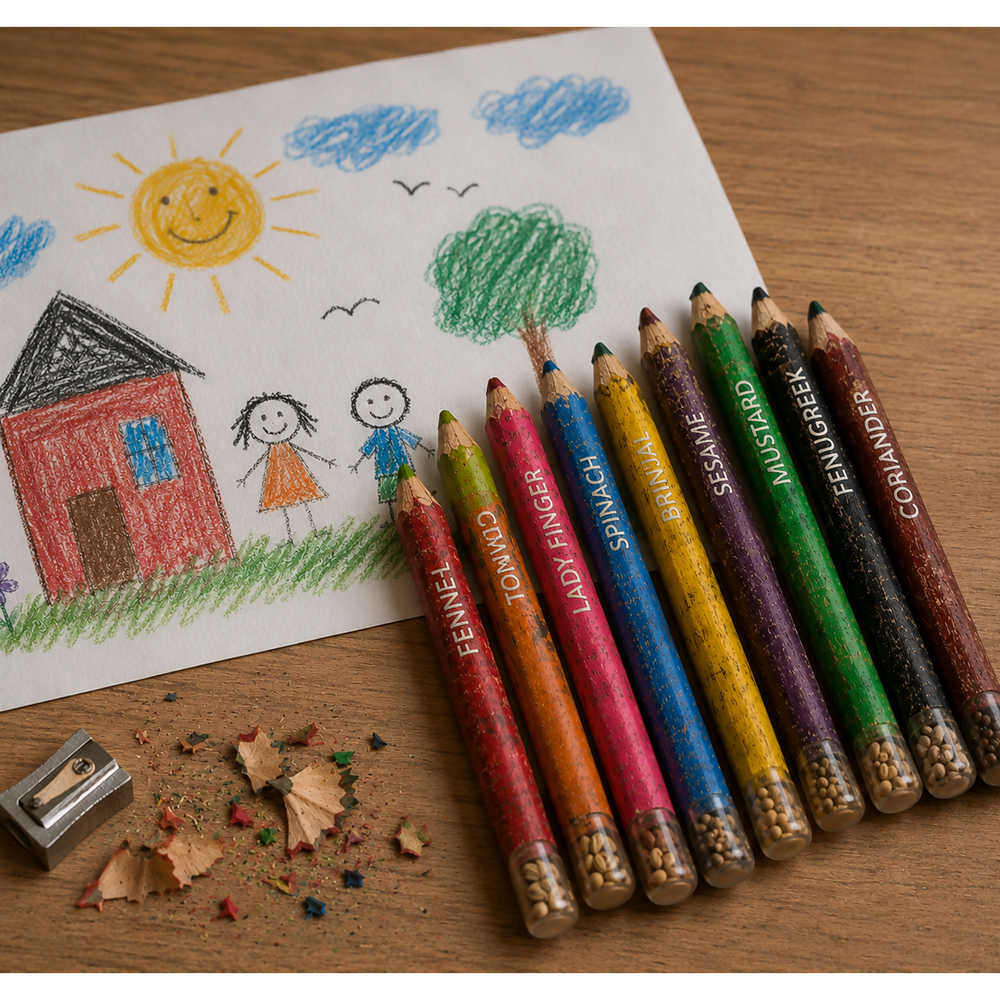 Plantable seed colouring pencils, pack of 10, by ONEarth