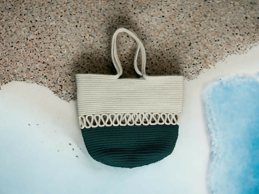 Cream & Brown lines Tote bag - EarthBased