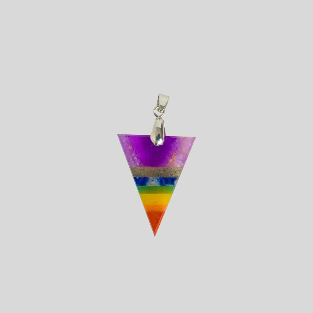 Balance Your Energy with the 7 Chakra Triangle Pendant – A Powerful, Geometric Gemstone Necklace for Healing and Alignment. - EarthBased