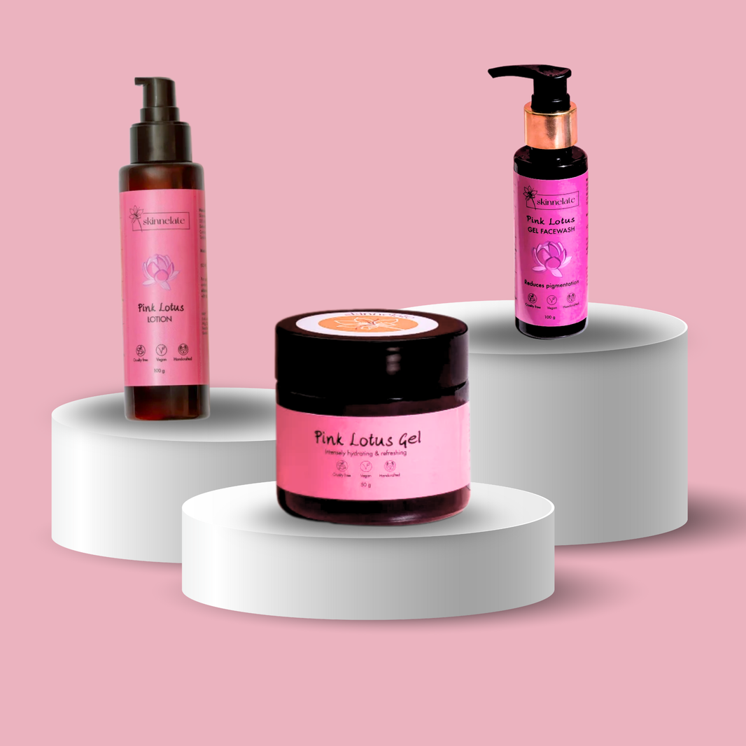 Pink Lotus Hydration & Glow Trio — Daily Cleanse, Moisturize & Restore | Skinnelate