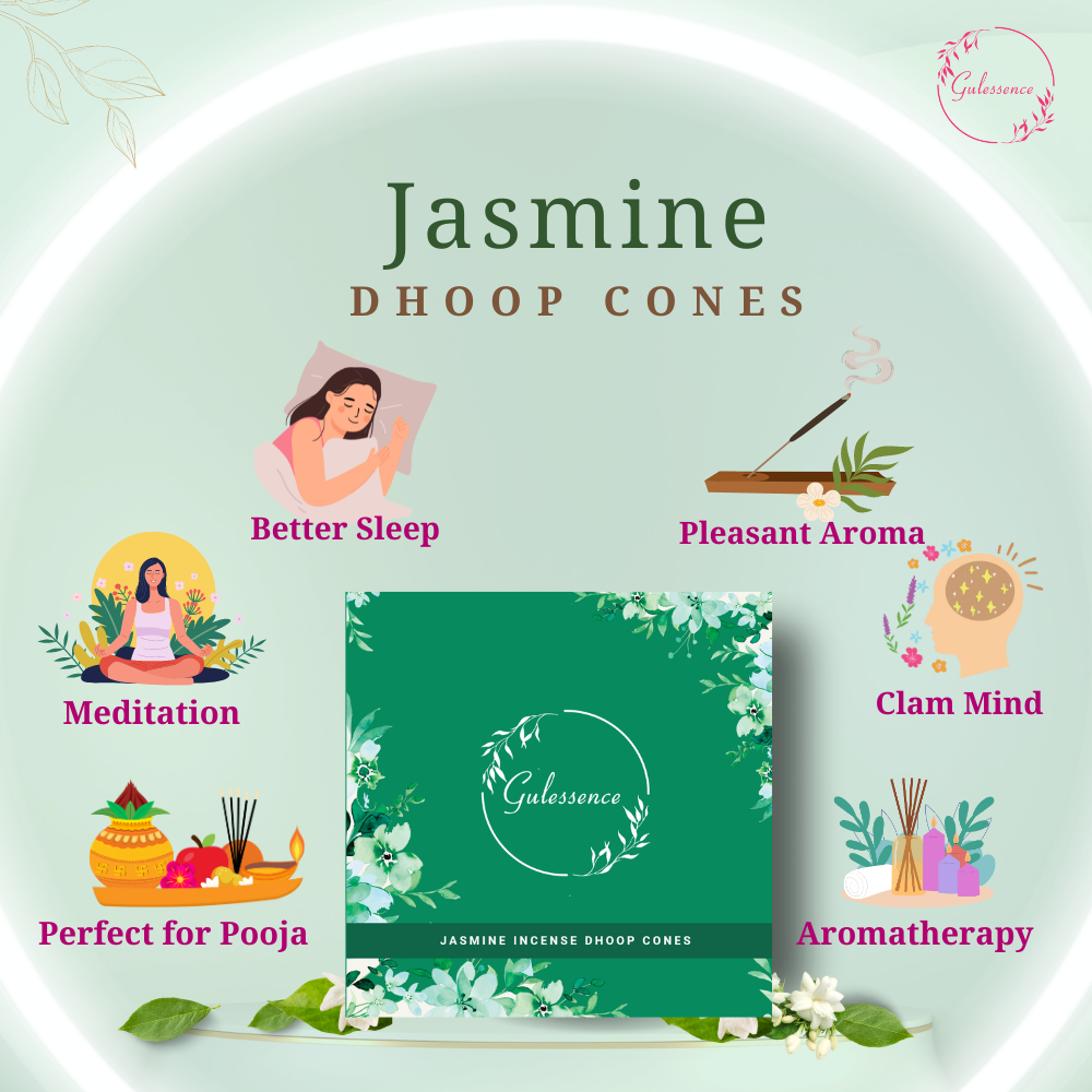 Jasmine Dhoop Cones | Made from Temple Flower | Gulessence - EarthBased