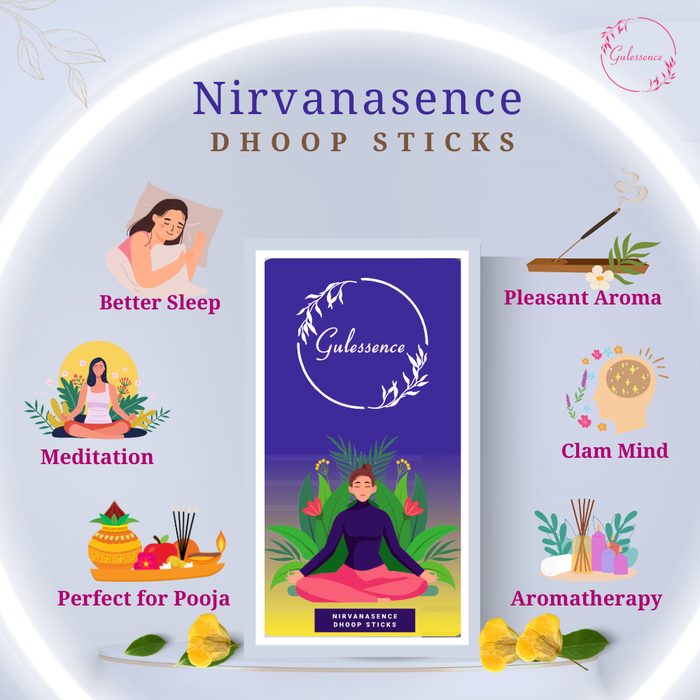 Nirvanasence Bamboo less Dhoop Sticks | Made from Temple flowers | Gulessence - EarthBased