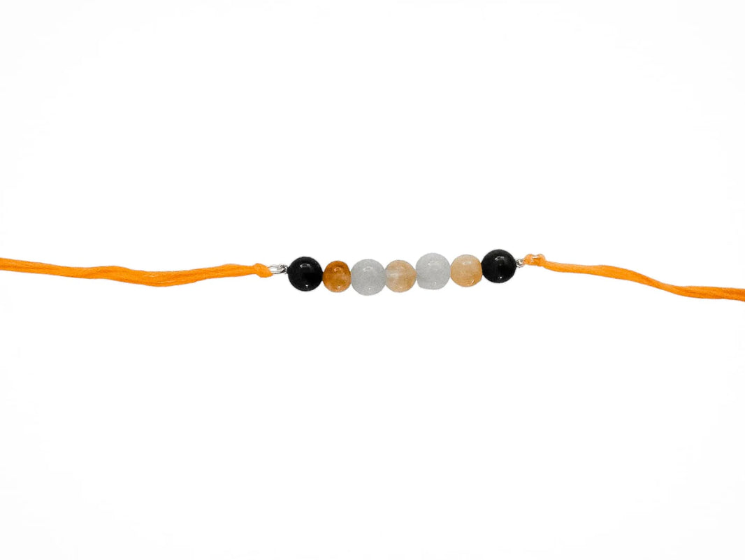 Handmade Sustainable Healing Beads Rakhi | Sunstone, Citrine, Light & Dark Aventurine - EarthBased