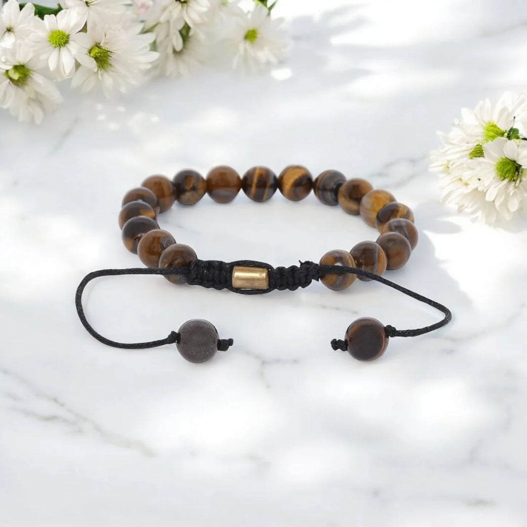 Real Tiger Eye Healing Bracelet For Courage, Creativity & Chakra Healing - EarthBased