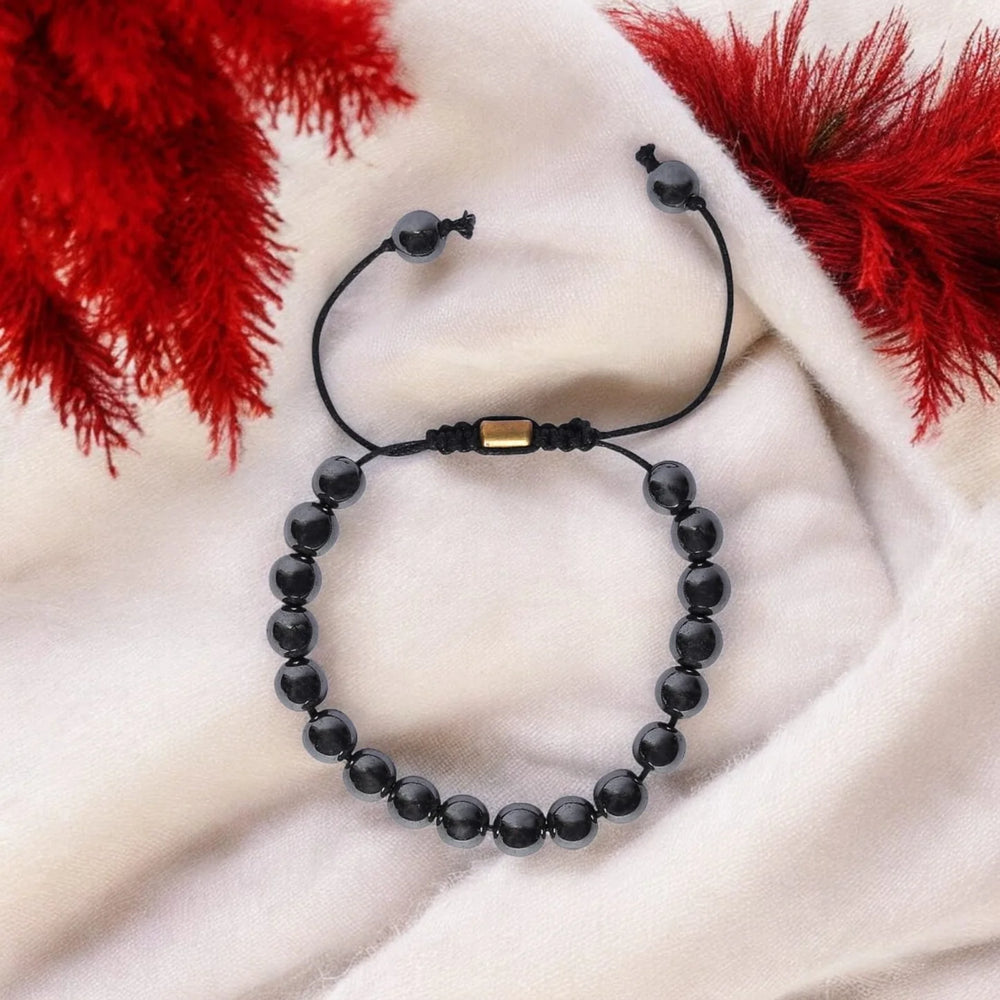 Real Hematite Healing Bracelet For Strong Mind, Grounded personality And Improved Health - EarthBased
