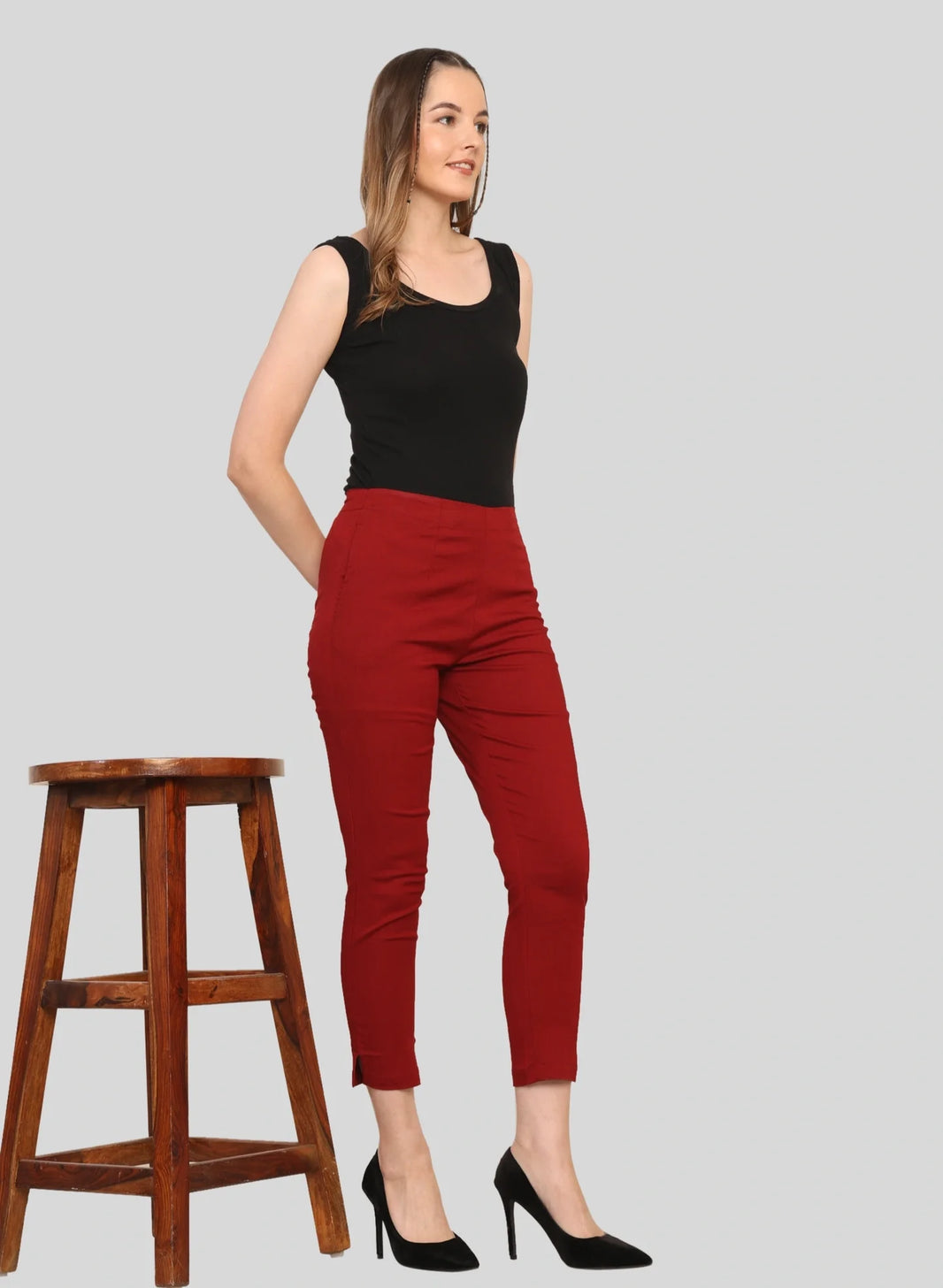 Womenβs Linen Palazzo Pants β Effortless Style & Breathable Comfort | Wine Red - EarthBased