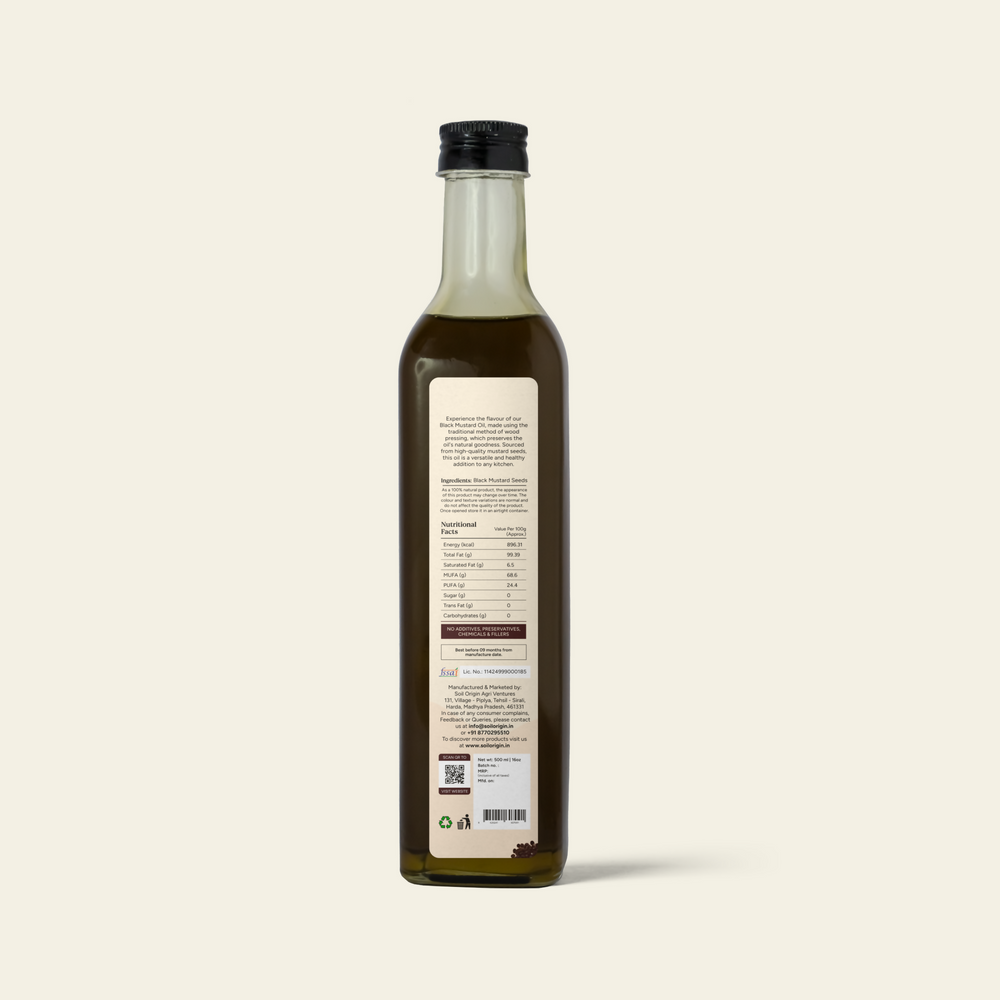 Wood-Pressed Black Mustard Oil | Soil Origin - EarthBased