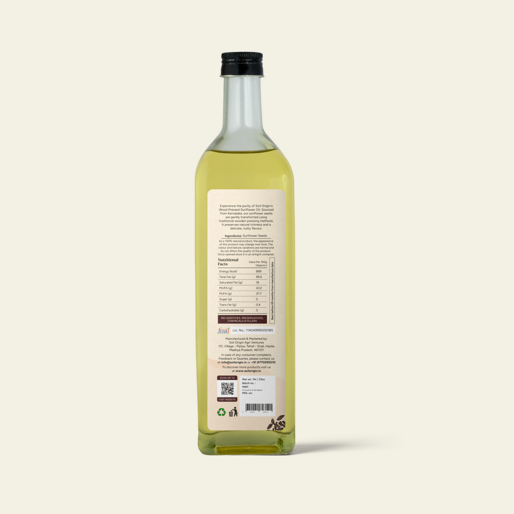 Wood-Pressed Sunflower Oil | Soil Origin - EarthBased