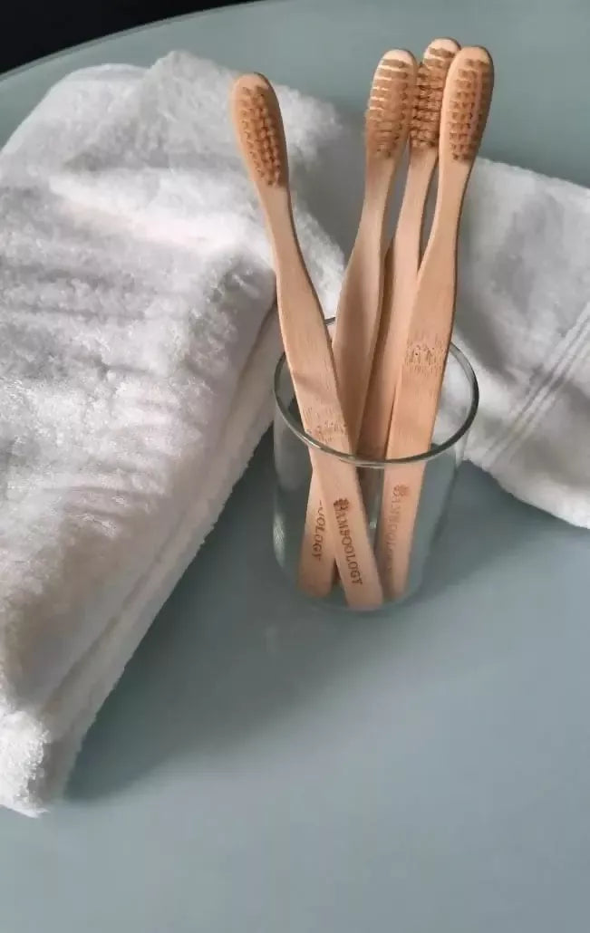 Bamboo Toothbrush With Plant Based Bristles Pack of 4 - EarthBased