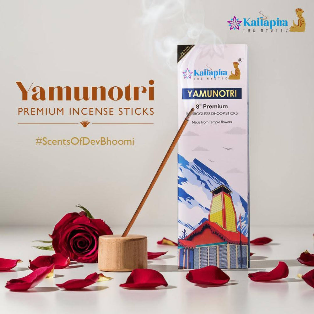 Yamunotri 8″ Premium Dhoop Batti, Incense Sticks (Pack of 40 Sticks) | Pack of 2 - EarthBased