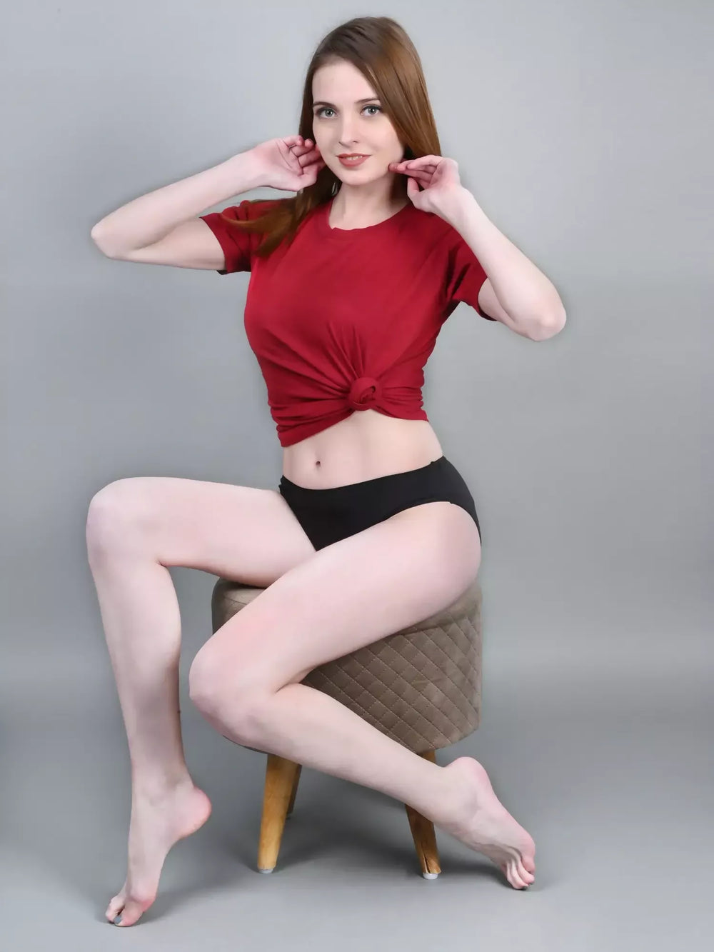 Bamboo Fabric Low Waist Underwear | Peach and Black | Pack of 2 - EarthBased