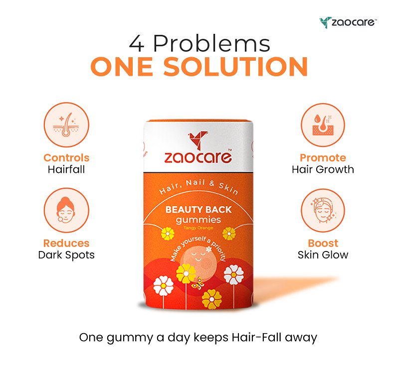 Zaocare Beauty Back Biotin Gummies For Men & Women | For Hair, Nail & Skin | Plant Based - EarthBased