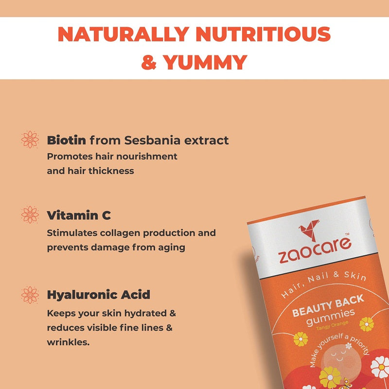 Zaocare_ Beauty_ Back_ Biotin _Gummies_ For_ Men_ &_ Women | For Hair, _Nail _& _Skin | Plant_ Based _004