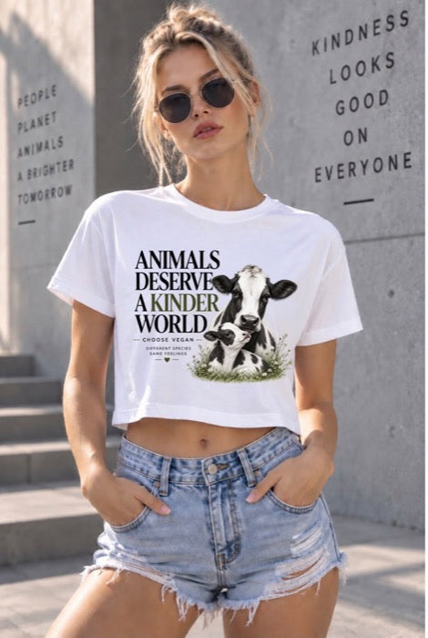 Animals Deserve a Kinder World - Crop Top — Earthbased