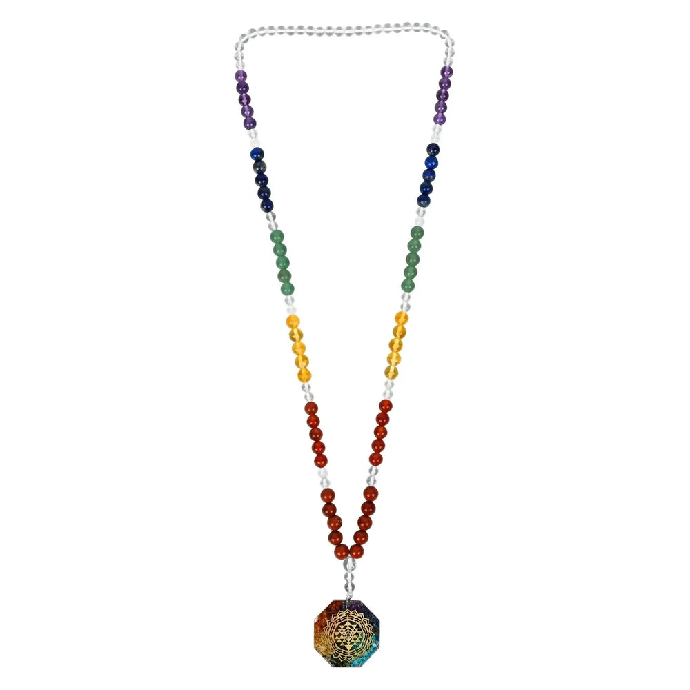 Seven Chakra Healing Crystal Certified Gemstone Mala - EarthBased