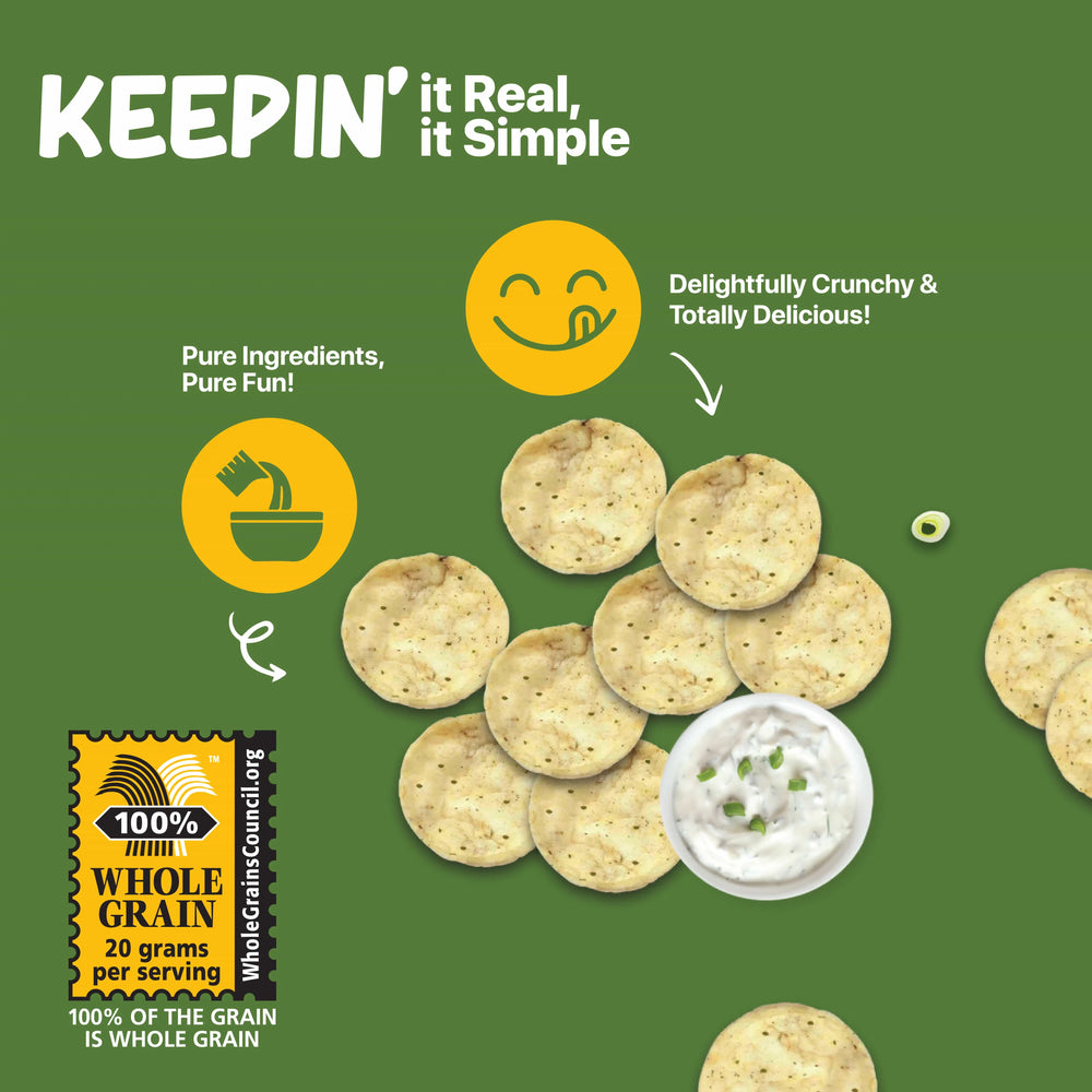 Brown rice Crips, Cream & Onion - 20g | Pack of 5 - EarthBased