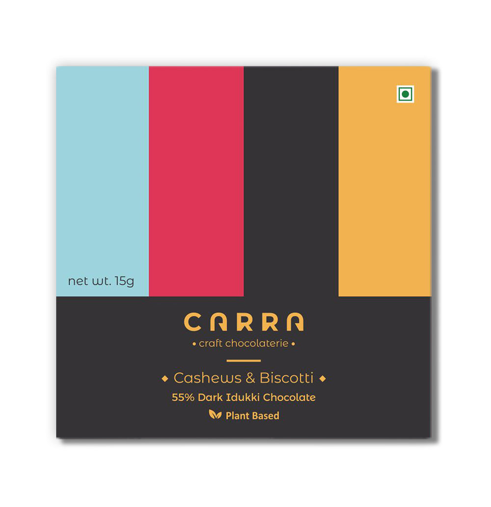 CARRA Cashews & Biscotti in 55% Dark Chocolate 15G - EarthBased