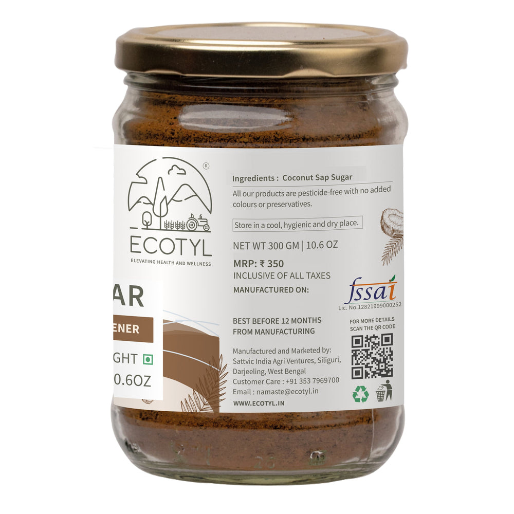 Ecotyl Coconut Blossom Sugar pack details and FSSAI information