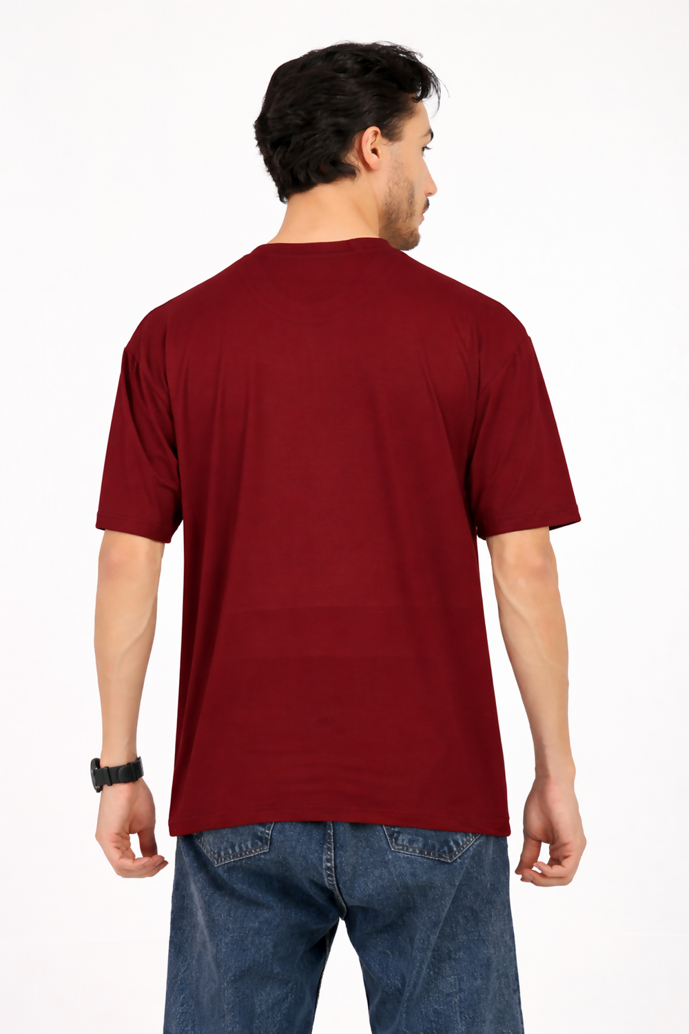 Women Oversized Bamboo Plain T-Shirt – Soft, Breathable & Sustainable | Maroon - EarthBased
