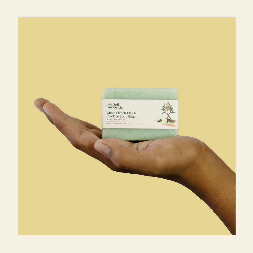 Green French Clay & Tea Tree Body Soap With Shea Butter - 100 Gm | Pack of 2 - EarthBased