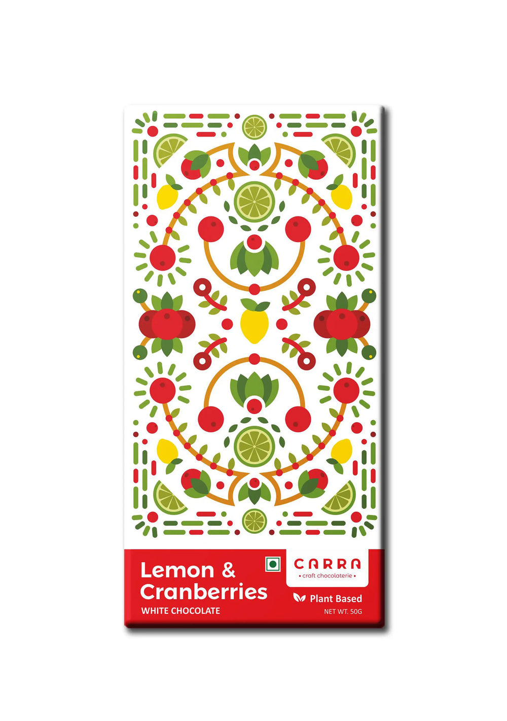 CARRA Lemon & Cranberries in Plant Based White Chocolate 50G - EarthBased