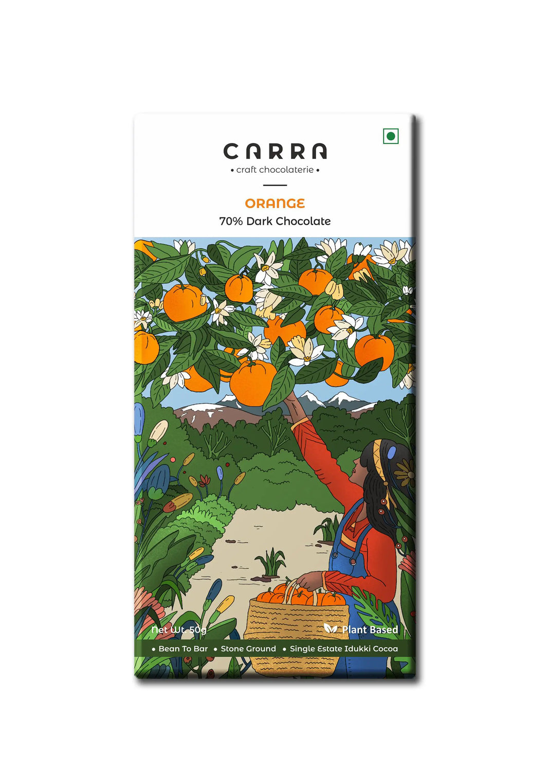 CARRA Orange in 70% Dark Chocolate 50G - EarthBased