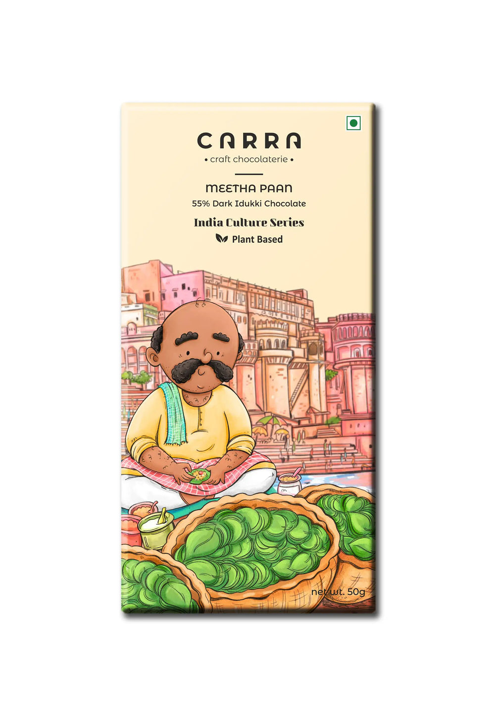 CARRA Meetha Paan in 55% Dark Chocolate 50G - EarthBased