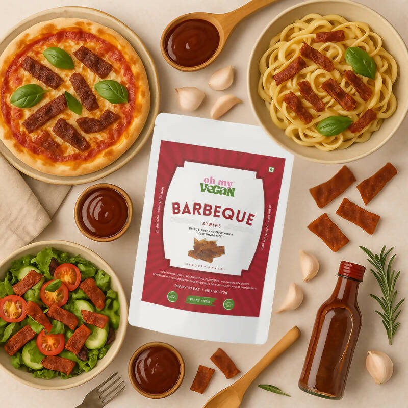 Oh My Vegan | BBQ Bacon Style Strips – Smoky & Crispy - EarthBased