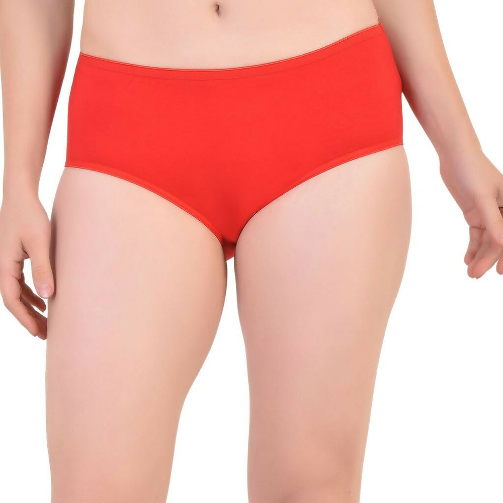 Bamboo Fabric Women's Mid Rise Panty | Red and Black | Pack of 2 - EarthBased