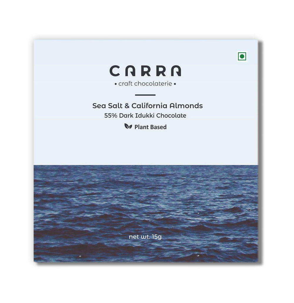 CARRA Sea Salt & California Almonds in 55% Dark Chocolate 15G - EarthBased