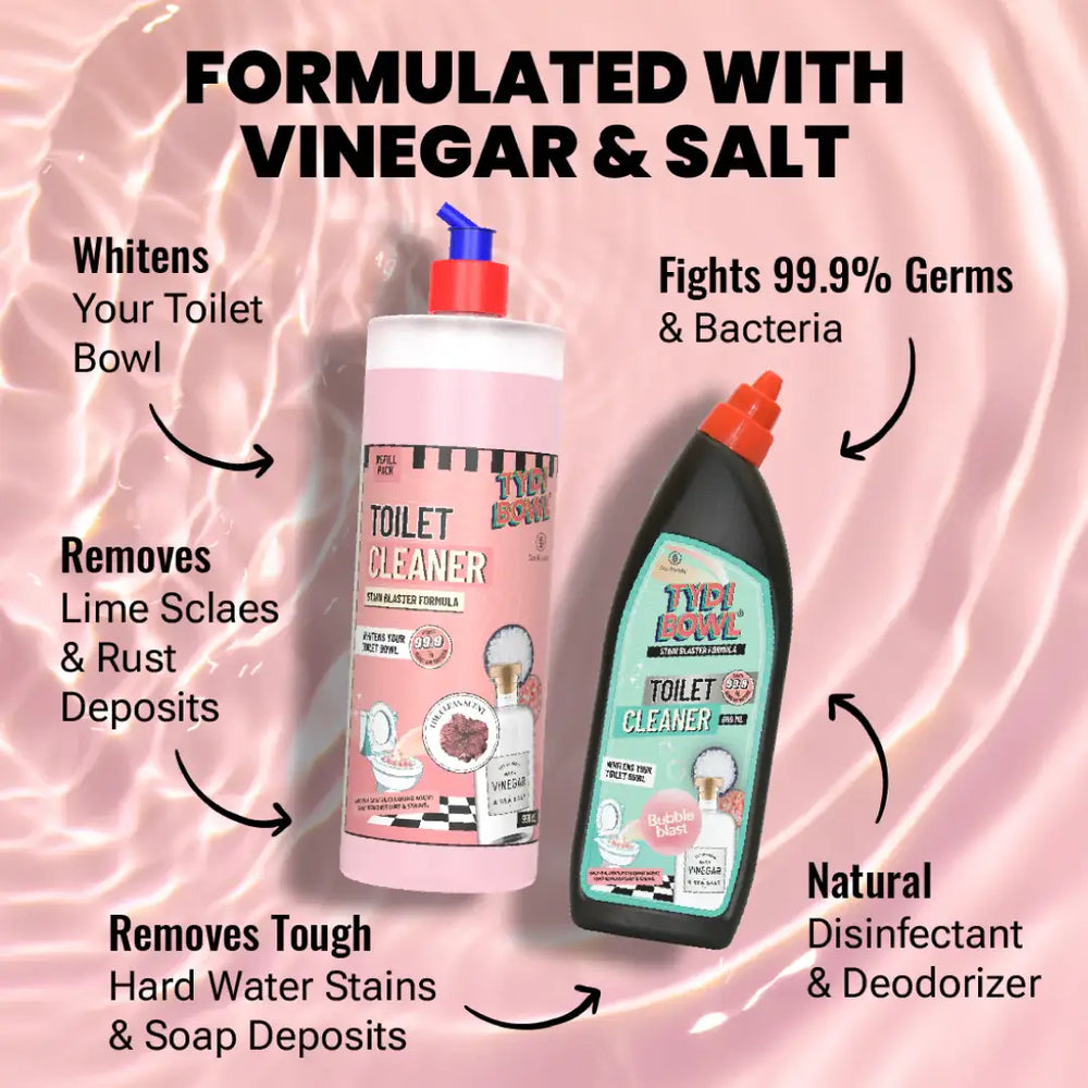TYDIBOWL® TOILET CLEANER, VINEGAR POWERED, HARD WATER STAIN BLASTER, BUBBLE BLAST ( 5L ) - EarthBased
