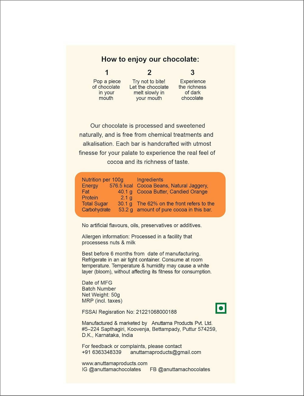 Anuttama | Roasted Almond + Candied Orange | Dark Chocolate Bar | Combo - EarthBased