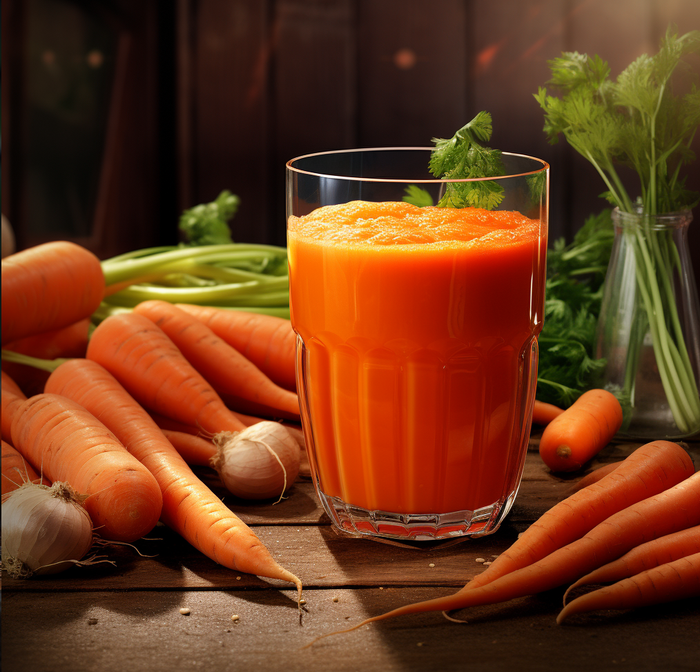 Fresh carrot juice