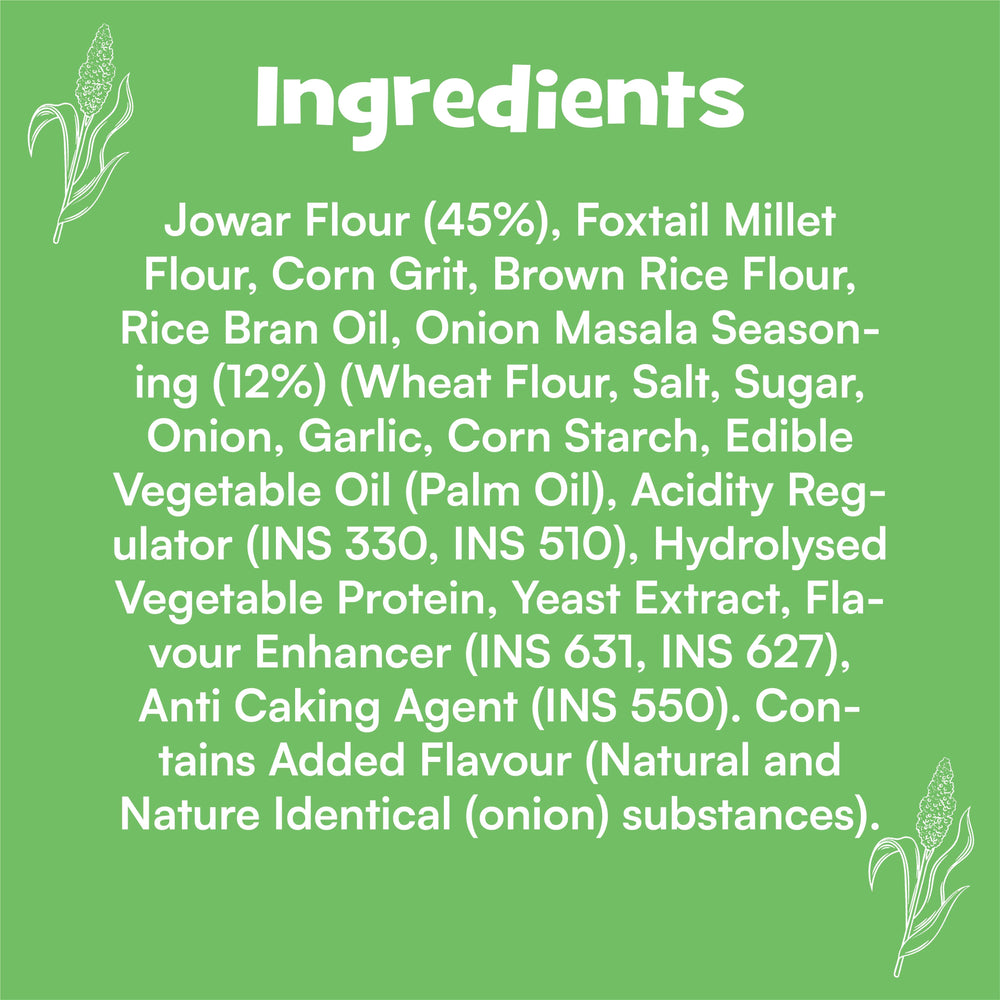 Nourish You Jowar Bites, Onion Masala 60g - Healthy Baked Snacks - Gluten free. | Pack of 3 - EarthBased 