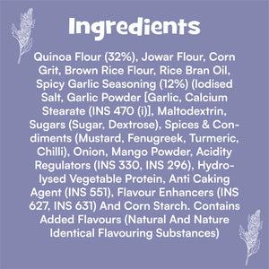 Nourish You Quinoa Puffs, Spicy Garlic flavour 50g - Healthy Baked Snacks. | Pack of 3 - EarthBased 