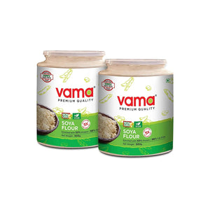 Vama SOYA Flour | 98% Fat-Free | Vegan | Gluten-Free | Pack of 2 500 g Each | Healthy Products - EarthBased 