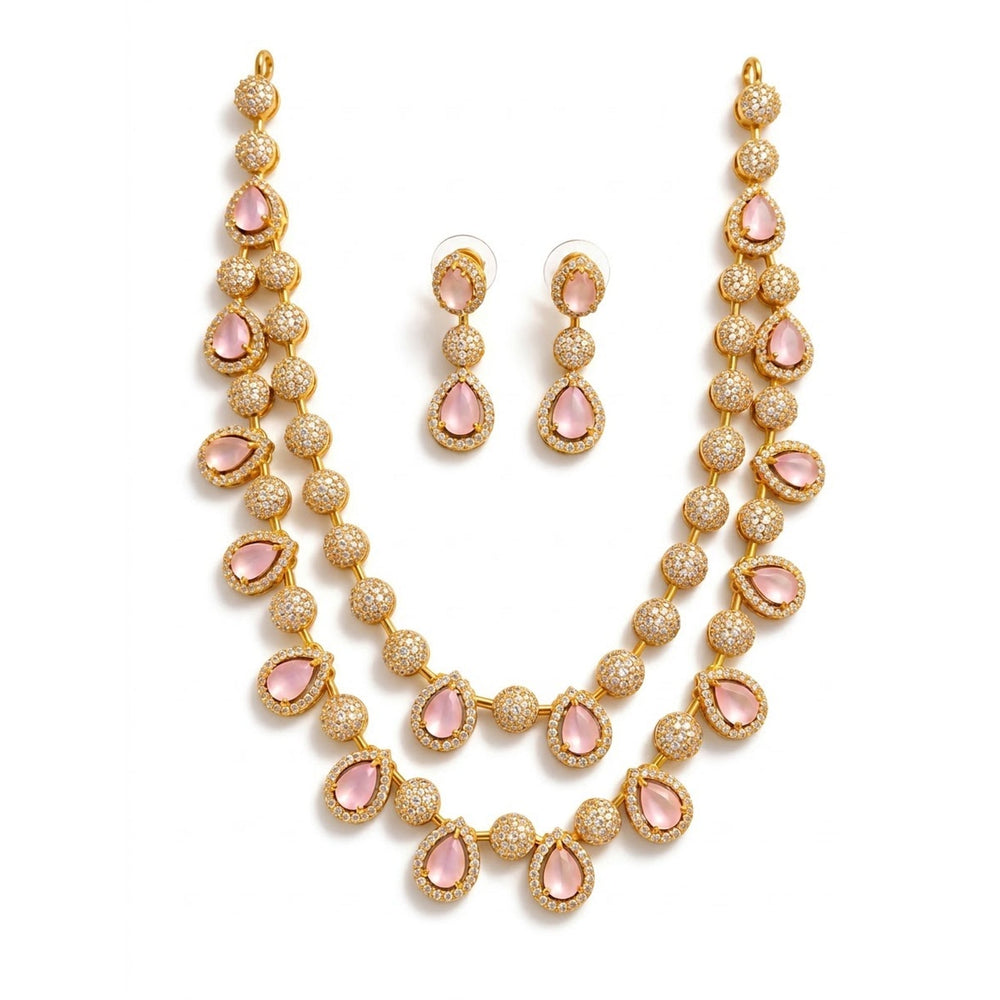 Pink Layered Necklace Set - view 4