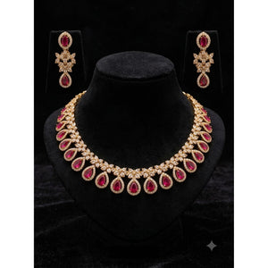 Ruby Teardrop Necklace Set - view 4