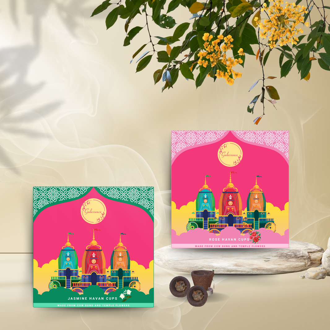 Gulessence Jasmine ,Rose Havan Cups | Pack of 2 - EarthBased 