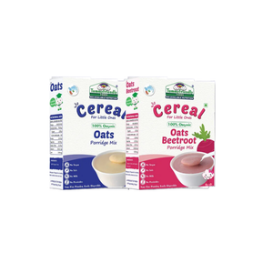 TummyFriendly Foods Certified 100% Organic Oats and Organic Oats, Beetroot Porridge Mixes , Organic Baby Food for 6 Months Old , Rich in Beta-Glucan, Protein & Fibre , 200g Each, 2 Packs Cereal (400 g, Pack of 2) - EarthBased 
