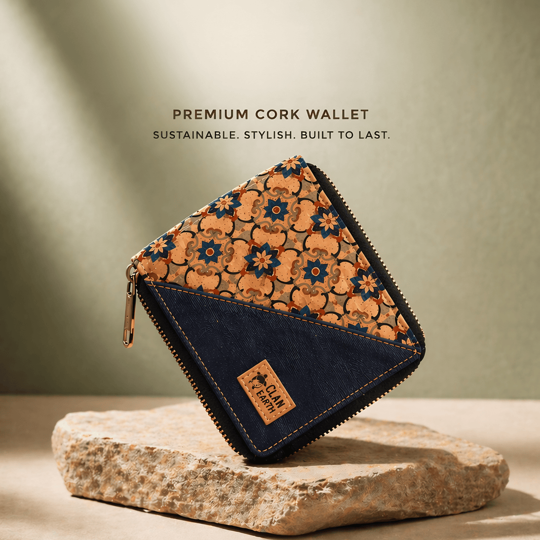 Printed Kiwi Zip Cork Wallet | Clan Earth