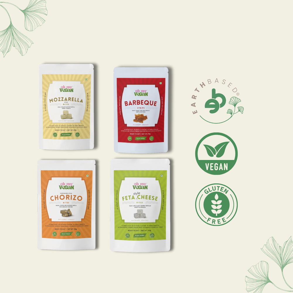 Oh My Vegan | Savoury Snack Combo – All 4 Flavours - EarthBased 