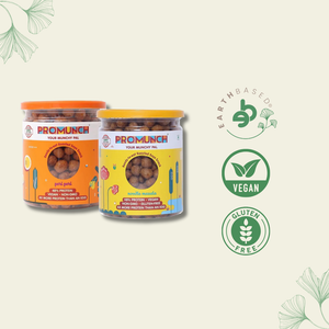 PROMUNCH SOYA Snack |Vegan|Gluten-Free | Pack of 2 Flavour: Peri-Peri and Noodle Masala - 150G Each - EarthBased 