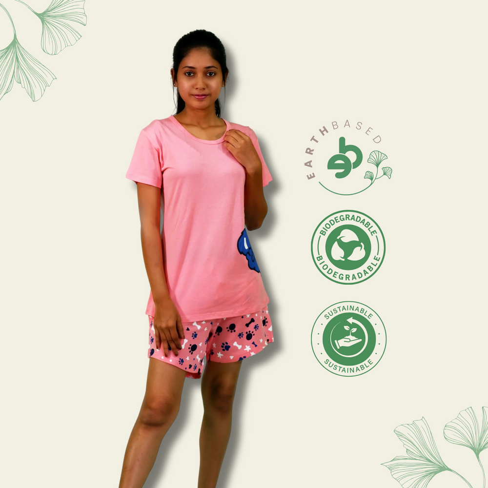 Koala Print T-shirt & Shorts Set in Salmon Rose | Playout - EarthBased 