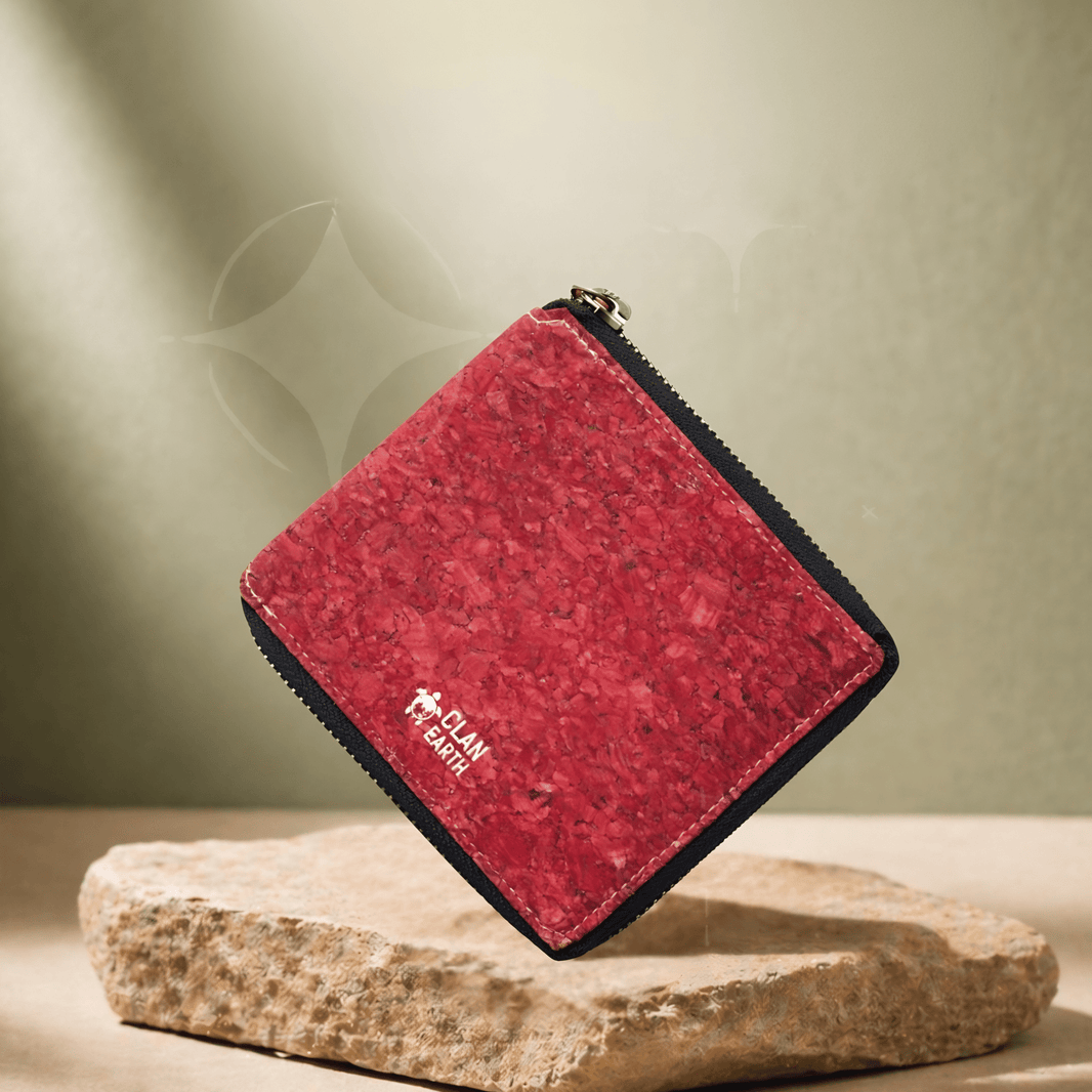 Kiwi Cork Wallet - Premium Red Cork | Clan Earth