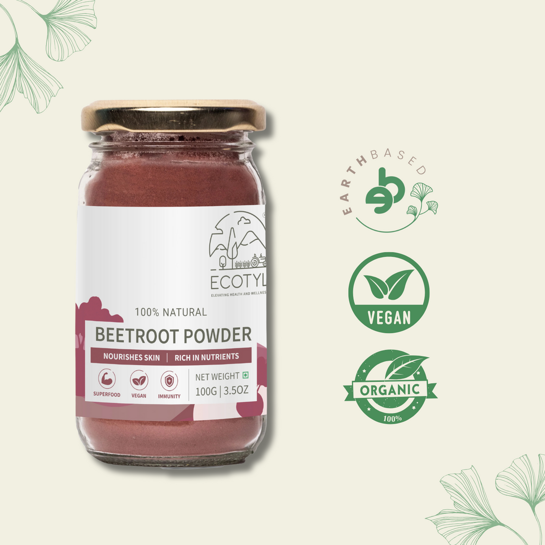 Ecotyl Beetroot Powder | Natural Food Colour | Good for Skin - EarthBased 