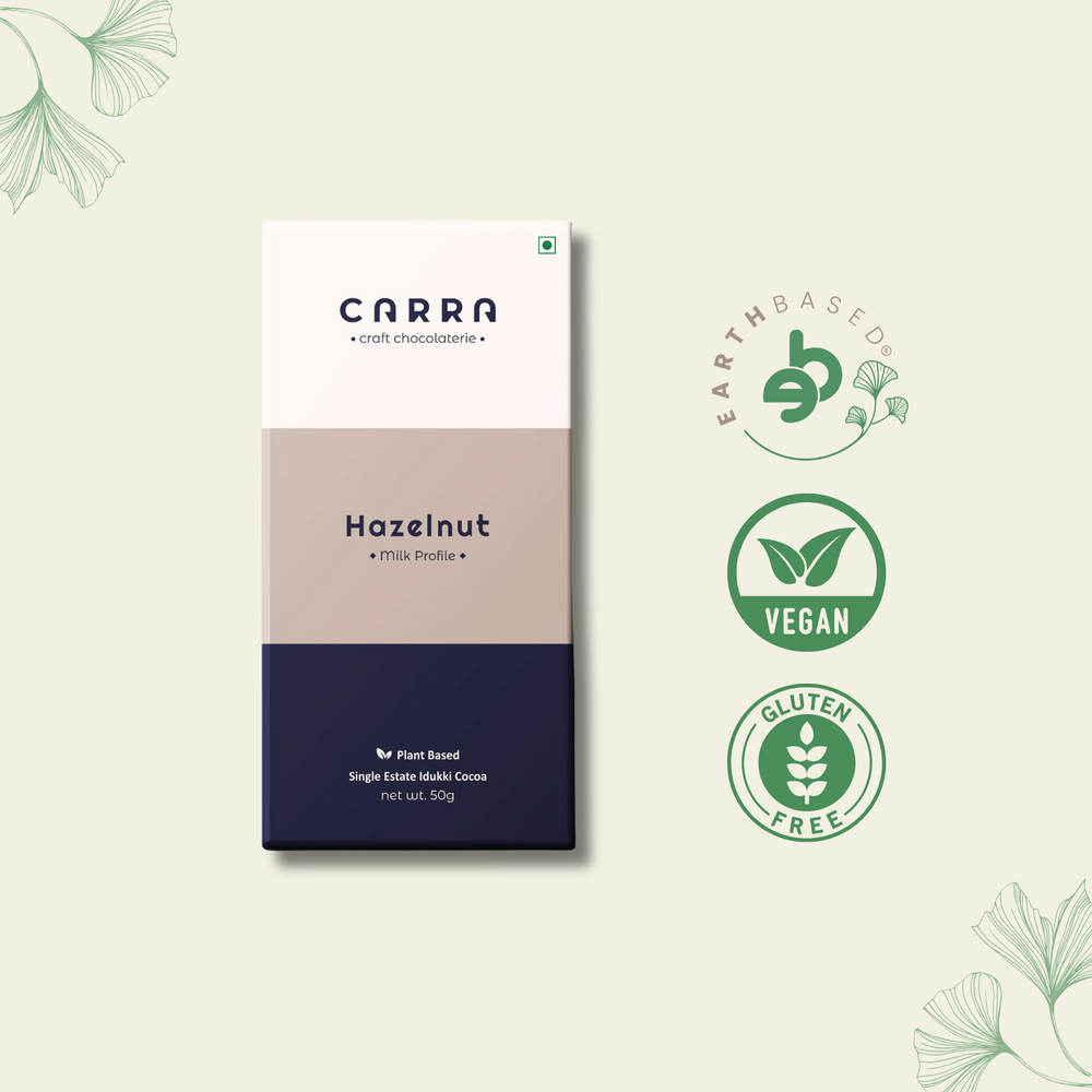 CARRA Hazelnut in Plant Based Milk Chocolate 50G - EarthBased 