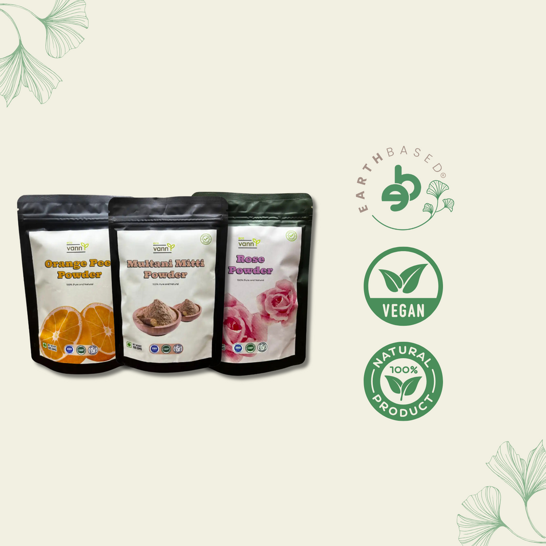 Radiant Skin & Hair Cobmo: Multani Mitti, Orange, and Rose Powder - EarthBased 